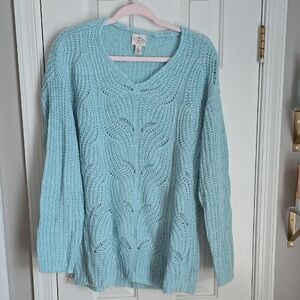 St. John's Bay Light Blue V-Neck Sweater